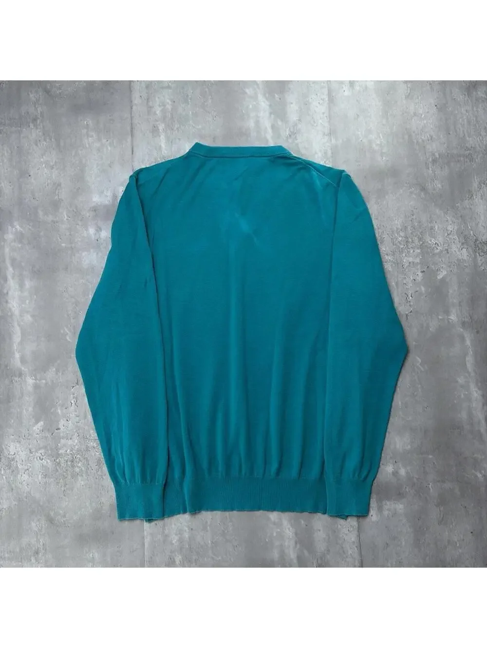 Y2K Teal Givenchy Knit V-Neck Sweater